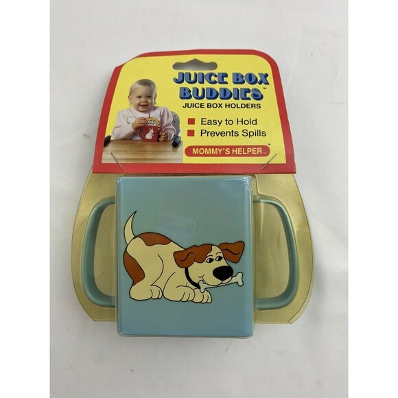VTG Juice Box Holders Toddler Buddies Mommy's Helper Dog with bone Easy To Hold - Picture 2 of 5